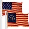 G128 Combo Pack: American USA Tea-Stained Flag 3x5 Ft & Bennington 76 Tea-Stained Flag 3x5 Ft | Both LiteWeave Pro Series Printed 300D Polyester, Brass Grommets